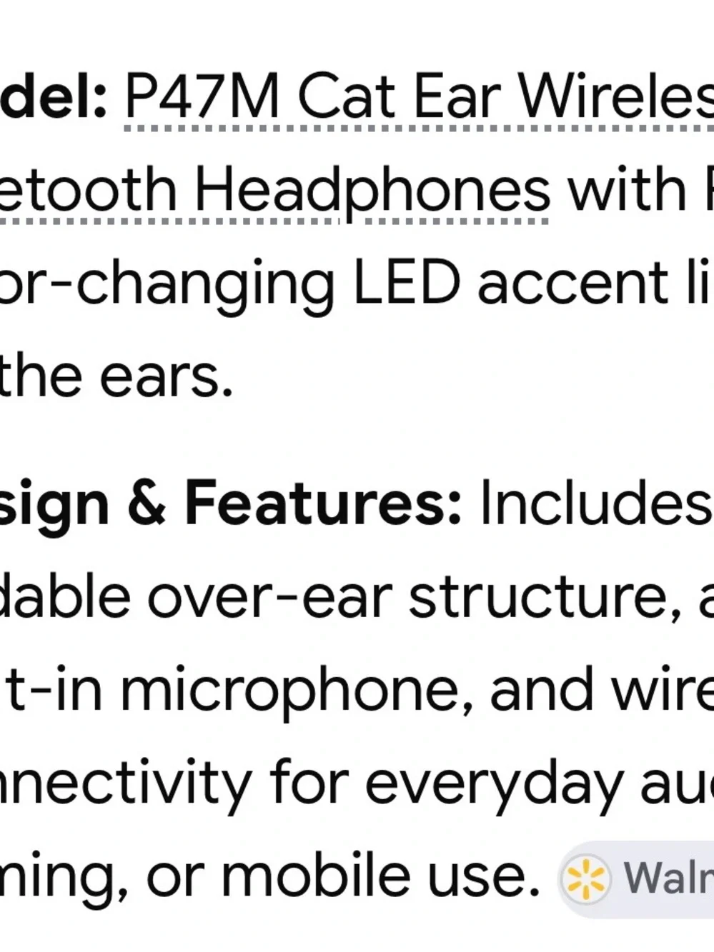 Wireless Cat Ear Headphones - Light Blue with RGB Color Lights